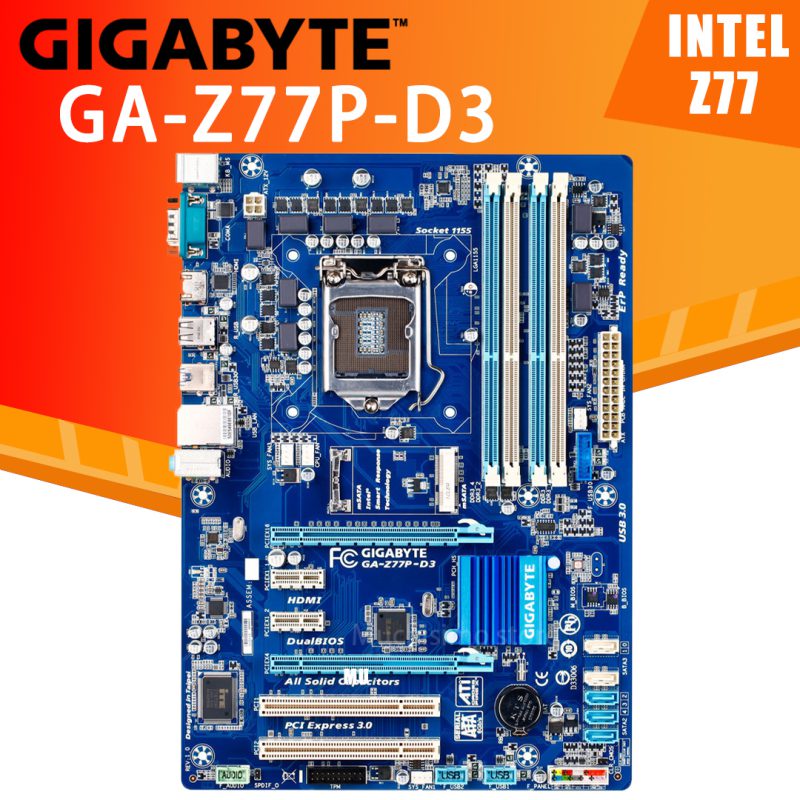 Gigabyte ga z77p d3 alaplap lga 1155 core i7 i5 i3 85290 مادربرد گیگابایت Gigabyte Z77P-D3 LGA 1155 استوک