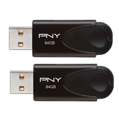 فلش مموری پی ان وای مدل PNY Attach 4 USB2.0 بسته دو عددی 64 گیگابایت