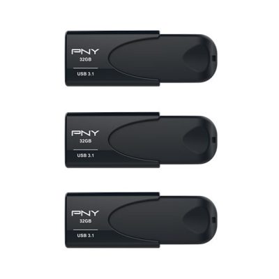 فلش مموری پی ان وای بسته سه عددی 32 گیگابایت مدل PNY ATTACHE4 USB3.1