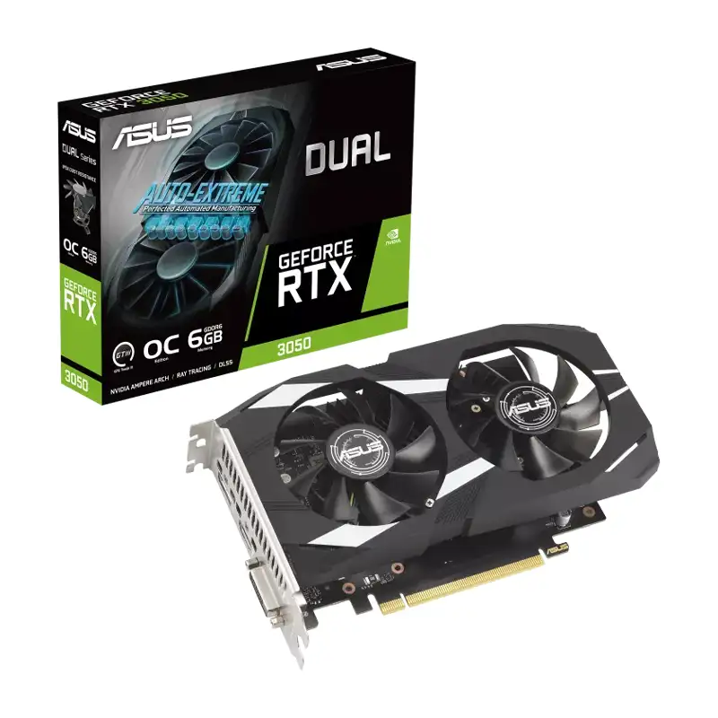 کارت گرافیک ایسوس RTX 3050 Dual OC Edition 6GB کارت گرافیک ایسوس RTX 3050 Dual OC Edition 6GB