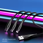 کابل شارژ یوسمز Type-A به Type-C+Micro-USB+Lightning مدل US-SJ374 U38 3in1 با طول 1 متر