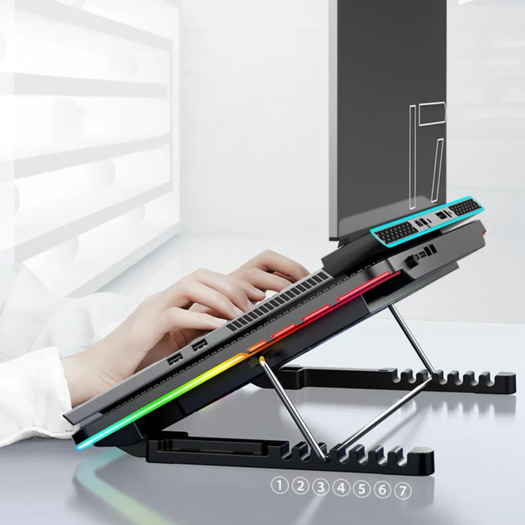 پایه خنک کننده لپ تاپ CoolCold F5 RGB