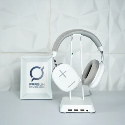 نمای پشت و جلوی هدست بی سیم گرین لاین مدل Echo Max GNECOMAXHP