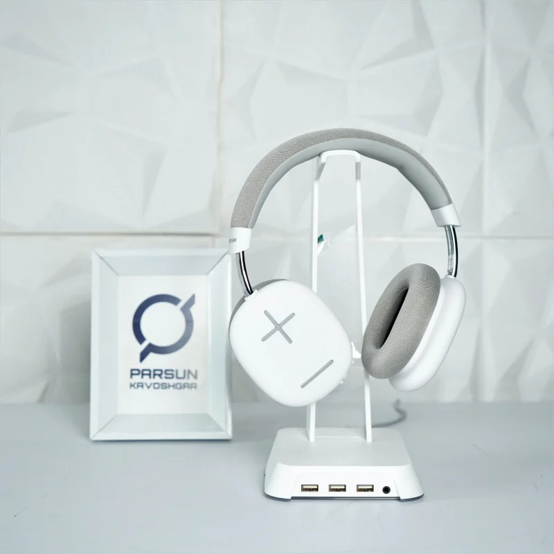 نمای پشت و جلوی هدست بی سیم گرین لاین مدل Echo Max GNECOMAXHP