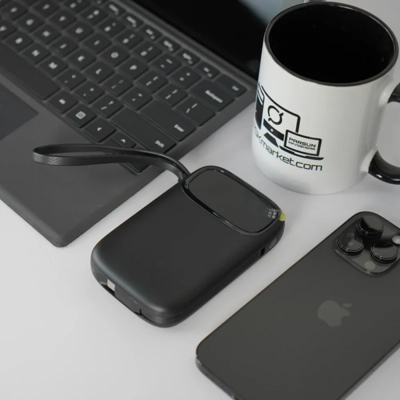 پاوربانک بیسوس 10000mAh مدل QPow2 Dual Cable رنگ مشکی تصویر اختصاصی