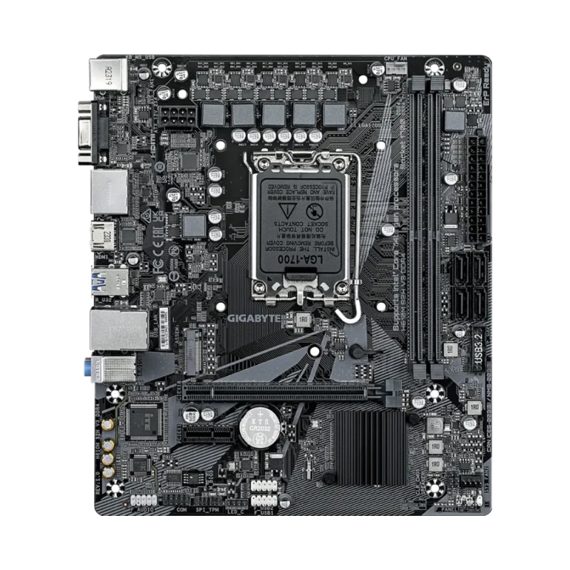 مادربرد گیگابایت H610M S2H V3 DDR4 نمای روبرو