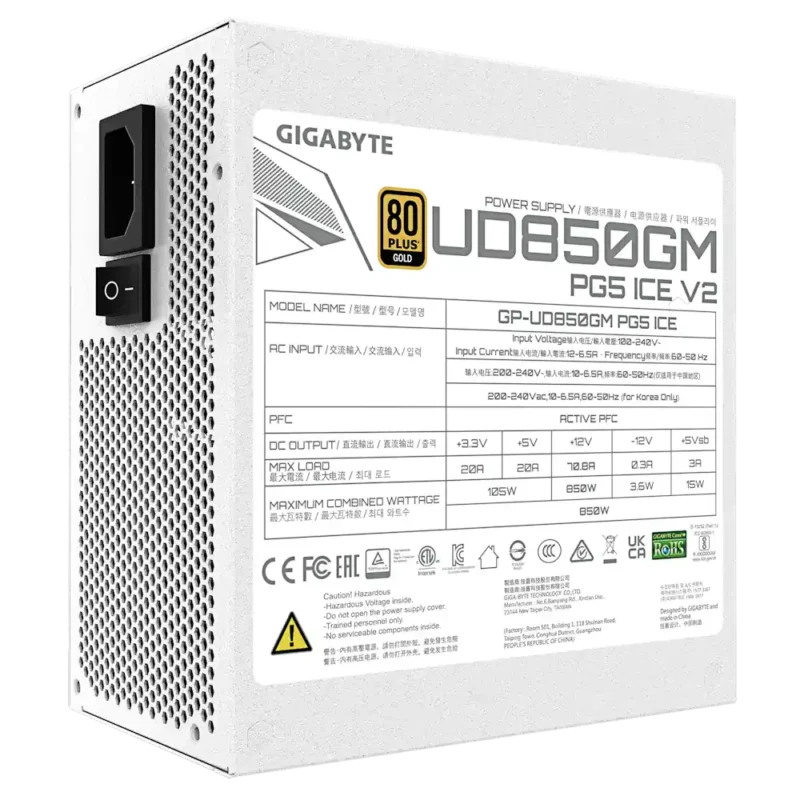 پاور 850 وات گیگابایت UD850GM PG5 V2 ICE