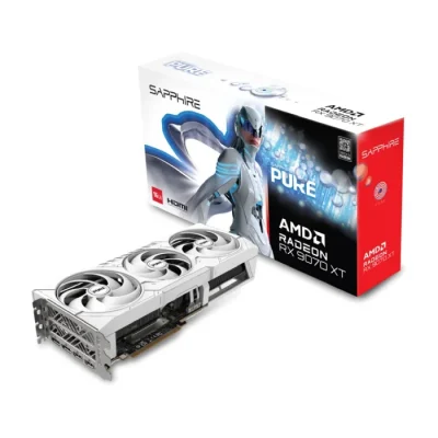 کارت گرافیک سافایر PURE AMD Radeon RX 9070 XT OC 16GB به همراه جعبه