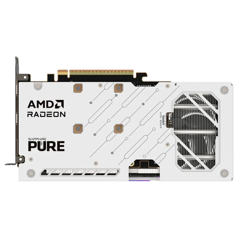 نمای پشت کارت گرافیک سافایر Pure RX 9060 XT OC 16GB