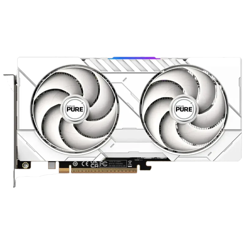 نمای روبرو کارت گرافیک سافایر Pure RX 9060 XT OC 16GB